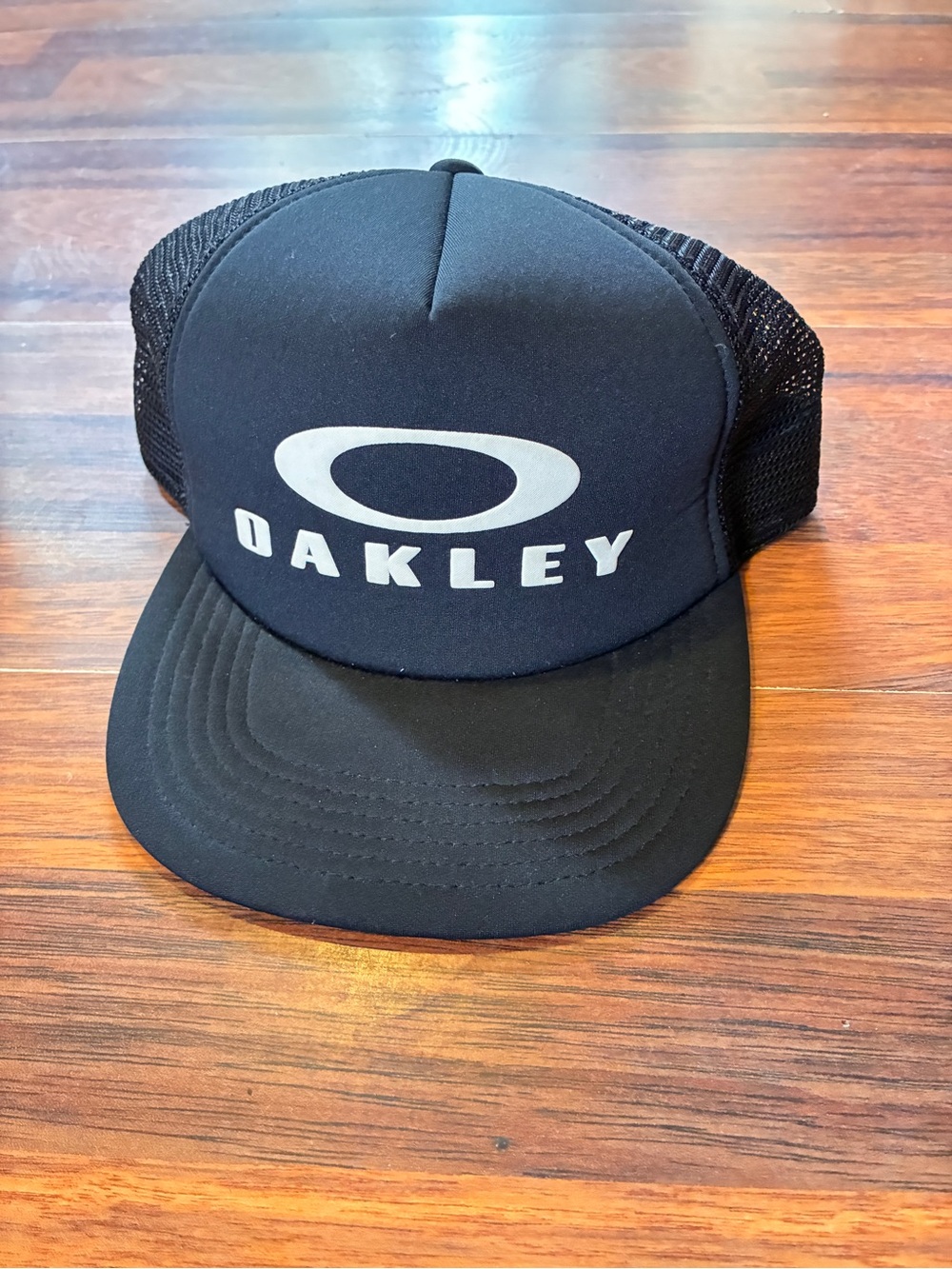 Oakley Black Foam Mesh Logo Trucker Cap